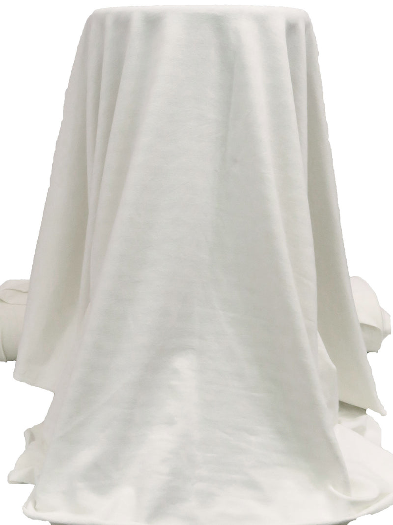 Alabaster Cotton/Lycra Faint Horizontal Stripe Weave French Terry Knit 57W