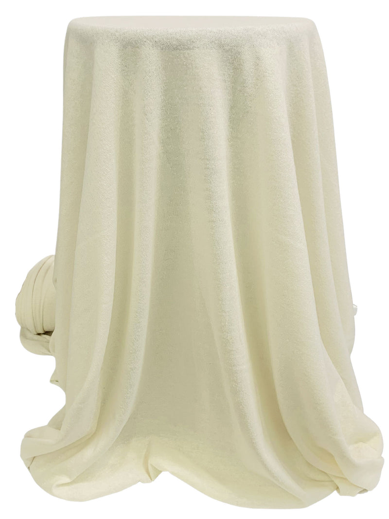 Muted Cream Polyester/Rayon Sweater Jersey Knit 48W