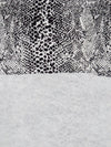 Black/White Cotton/Polyester Small Snakeskin Print Brushed Back Sweater Knit 56W