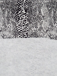 Black/White Cotton/Polyester Small Snakeskin Print Brushed Back Sweater Knit 56W