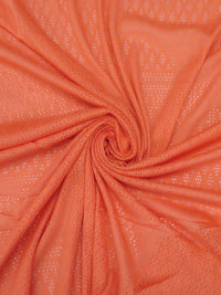 Bright Sunrise Orange 100% Cotton Novelty Weave Pointelle Rib Knit 34W