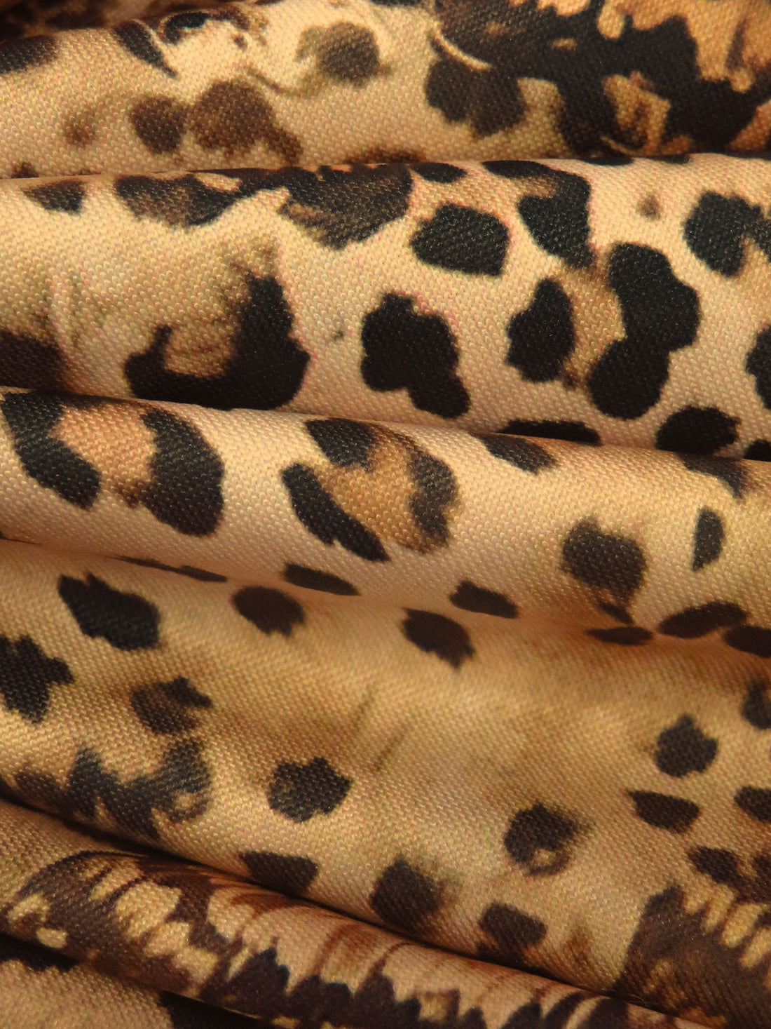 Midnight Brown/Tan/Golden Oak/Multi Polyester/Lycra Butterflies On Animal Spots Print DTY Knit - NY Designer - 60W