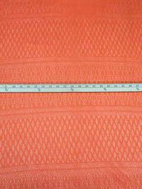 Bright Sunrise Orange 100% Cotton Novelty Weave Pointelle Rib Knit 34W