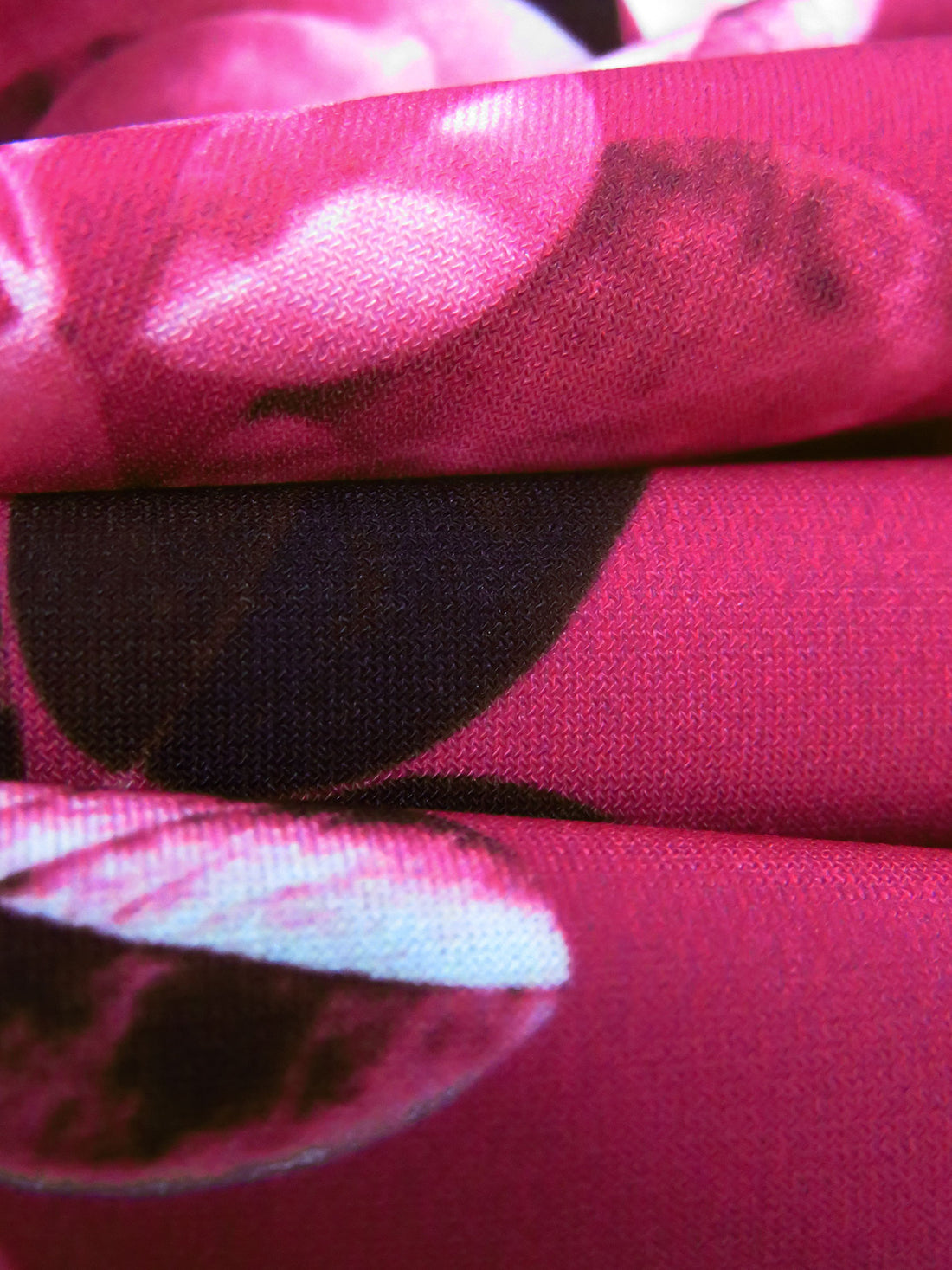 French Wine/Flamingo Pink/White/Multi Polyester/Lycra Floral Print ITY Knit - NY Designer - 58W