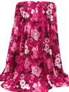 French Wine/Flamingo Pink/White/Multi Polyester/Lycra Floral Print ITY Knit - NY Designer - 58W