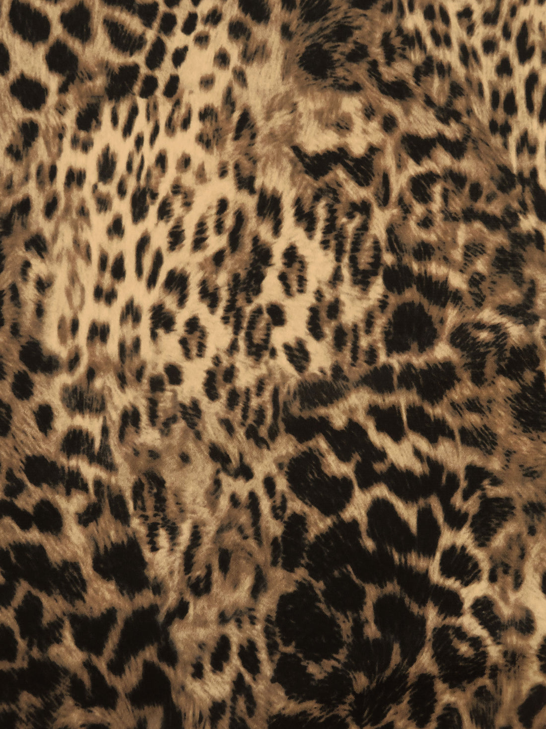 Tan/Coyote Brown/Black/Multi Polyester/Lycra Animal Spots Print ITY Knit - NY Designer - 58W