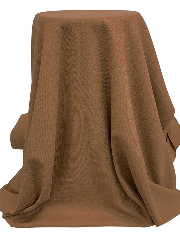 Coyote Brown 100% Wool Slightly Heathered Crepe Suiting 58W