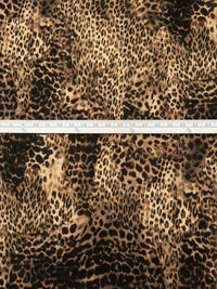Tan/Coyote Brown/Black/Multi Polyester/Lycra Animal Spots Print ITY Knit - NY Designer - 58W
