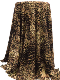 Tan/Coyote Brown/Black/Multi Polyester/Lycra Animal Spots Print ITY Knit - NY Designer - 58W