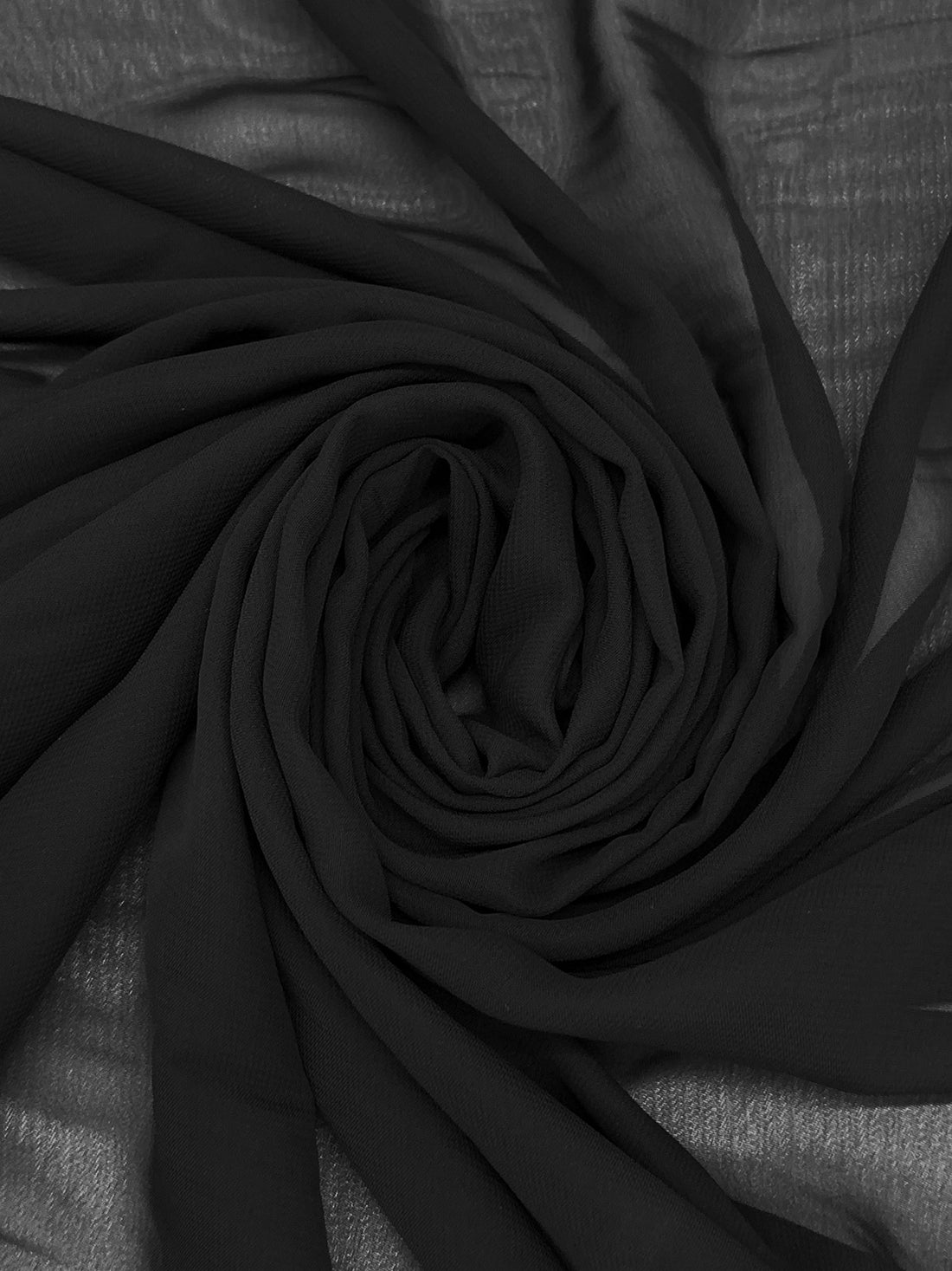 Black 100% Polyester Chiffon 58W