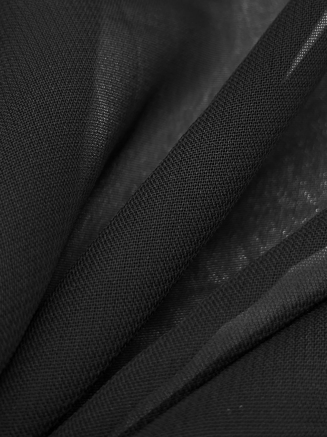 Black 100% Polyester Chiffon 58W