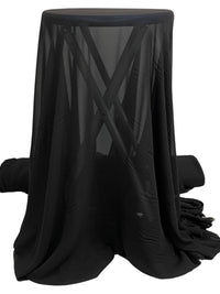 Black 100% Polyester Chiffon 58W