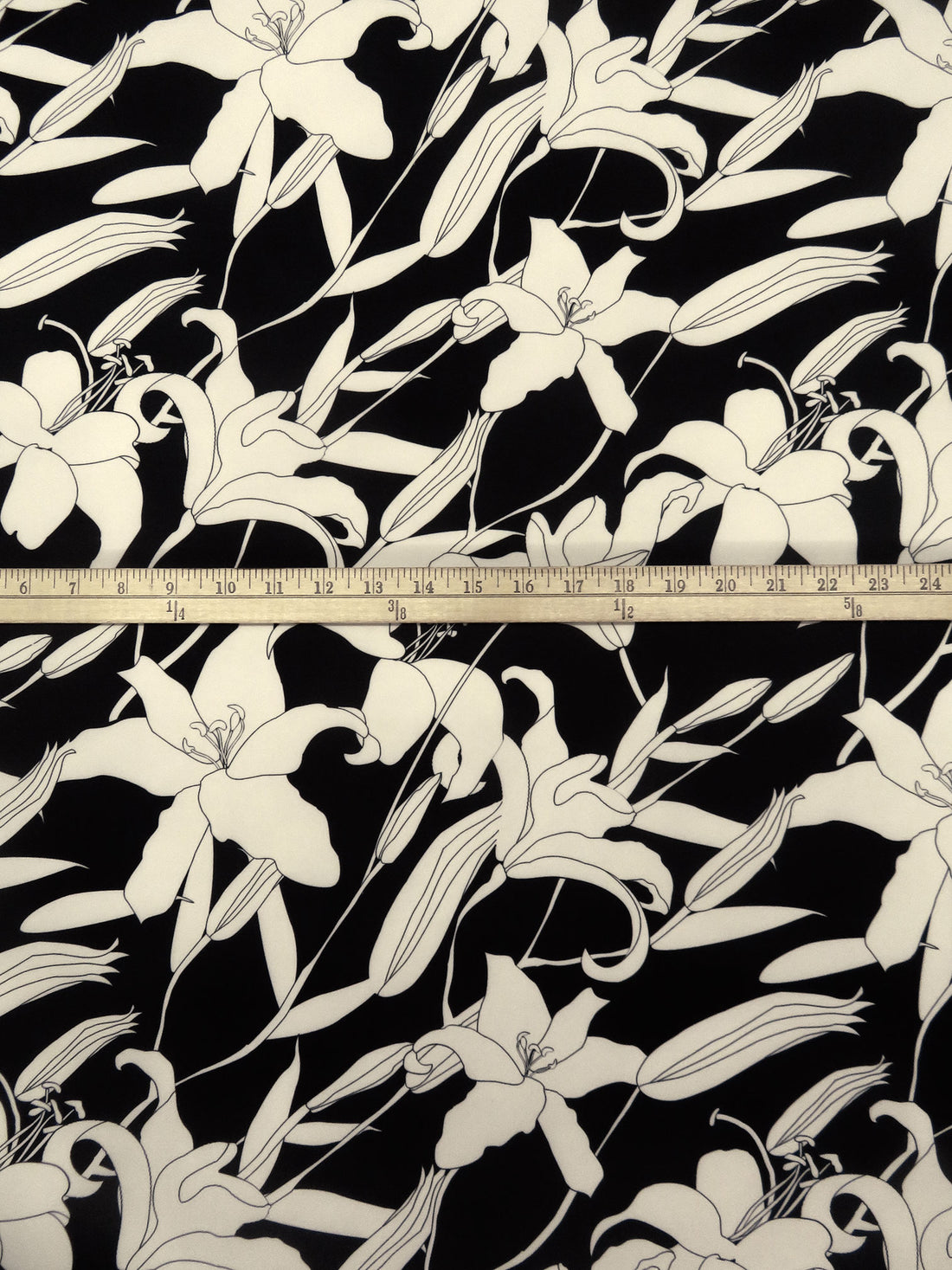 Black/Cream Polyester/Lycra Tiger Lily Print ITY Knit - NY Designer - 60W