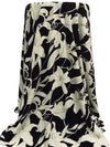 Black/Cream Polyester/Lycra Tiger Lily Print ITY Knit - NY Designer - 60W