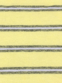 Straw Yellow/White/Taupe Gray Polyester/Cotton/Lycra Horizontal Stripe Jersey Knit 56W