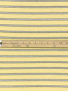 Straw Yellow/White/Taupe Gray Polyester/Cotton/Lycra Horizontal Stripe Jersey Knit 56W