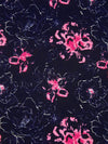 Midnight Purple/White/Fuchsia/French Pink Polyester/Lycra Abstract Floral Print ITY Knit - NY Designer - 58W