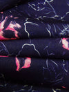 Midnight Purple/White/Fuchsia/French Pink Polyester/Lycra Abstract Floral Print ITY Knit - NY Designer - 58W
