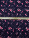 Midnight Purple/White/Fuchsia/French Pink Polyester/Lycra Abstract Floral Print ITY Knit - NY Designer - 58W