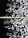Black/White Polyester/Lycra Large Single Border Floral Print Crepe Double Knit - NY Designer - 58W