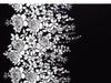 Black/White Polyester/Lycra Large Single Border Floral Print Crepe Double Knit - NY Designer - 58W