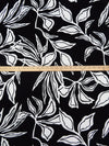 Black/White Polyester/Lycra Abstract Leaf Print DTY Knit - NY Designer - 62W