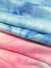 Light Steel Blue/Light Pink/Pacific Blue/Multi Polyester/Lycra Tie-Dye Double Brushed Knit 60W
