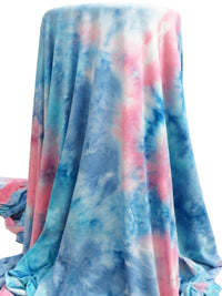Light Steel Blue/Light Pink/Pacific Blue/Multi Polyester/Lycra Tie-Dye Double Brushed Knit 60W