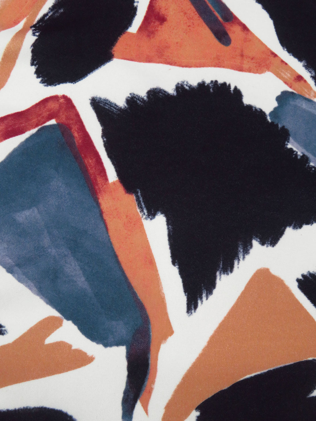 White/Terracotta/Midnight Purple/Multi Polyester/Lycra Abstract Print Crepe Techno Knit - NY Designer - 54W