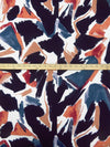 White/Terracotta/Midnight Purple/Multi Polyester/Lycra Abstract Print Crepe Techno Knit - NY Designer - 54W
