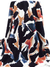 White/Terracotta/Midnight Purple/Multi Polyester/Lycra Abstract Print Crepe Techno Knit - NY Designer - 54W