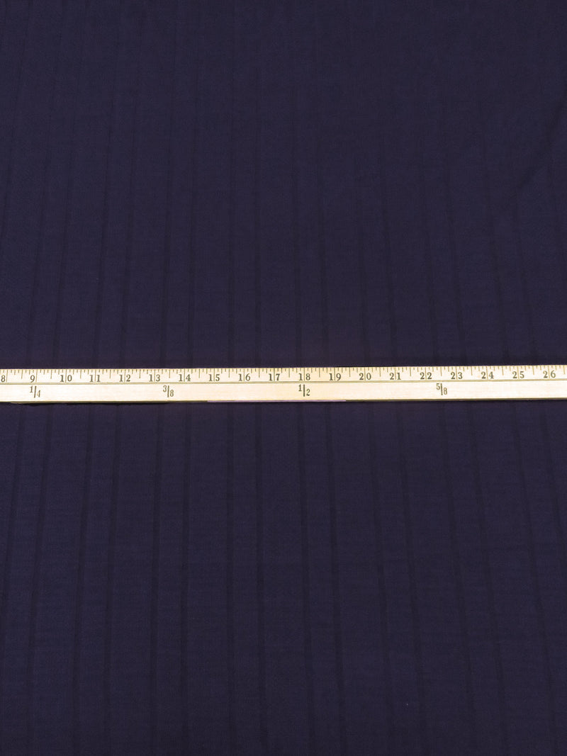 Dark Midnight Blue Polyester/Lycra Vertical Stripe Weave Pointelle Stripe Knit 72W