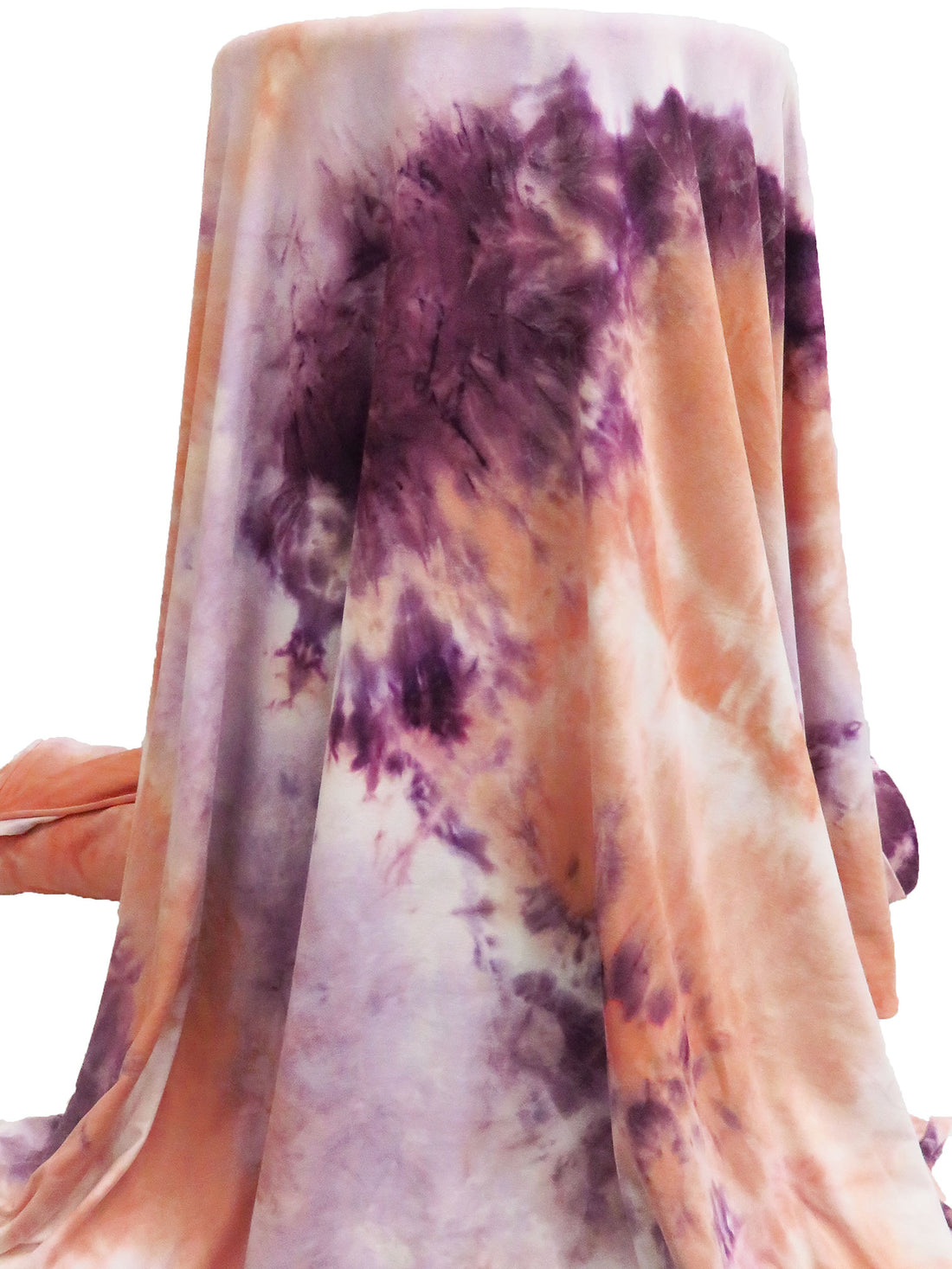 Old Mauve/Light Salmon/White/Multi Polyester/Lycra Tie-Dye Double Brushed Knit 60W