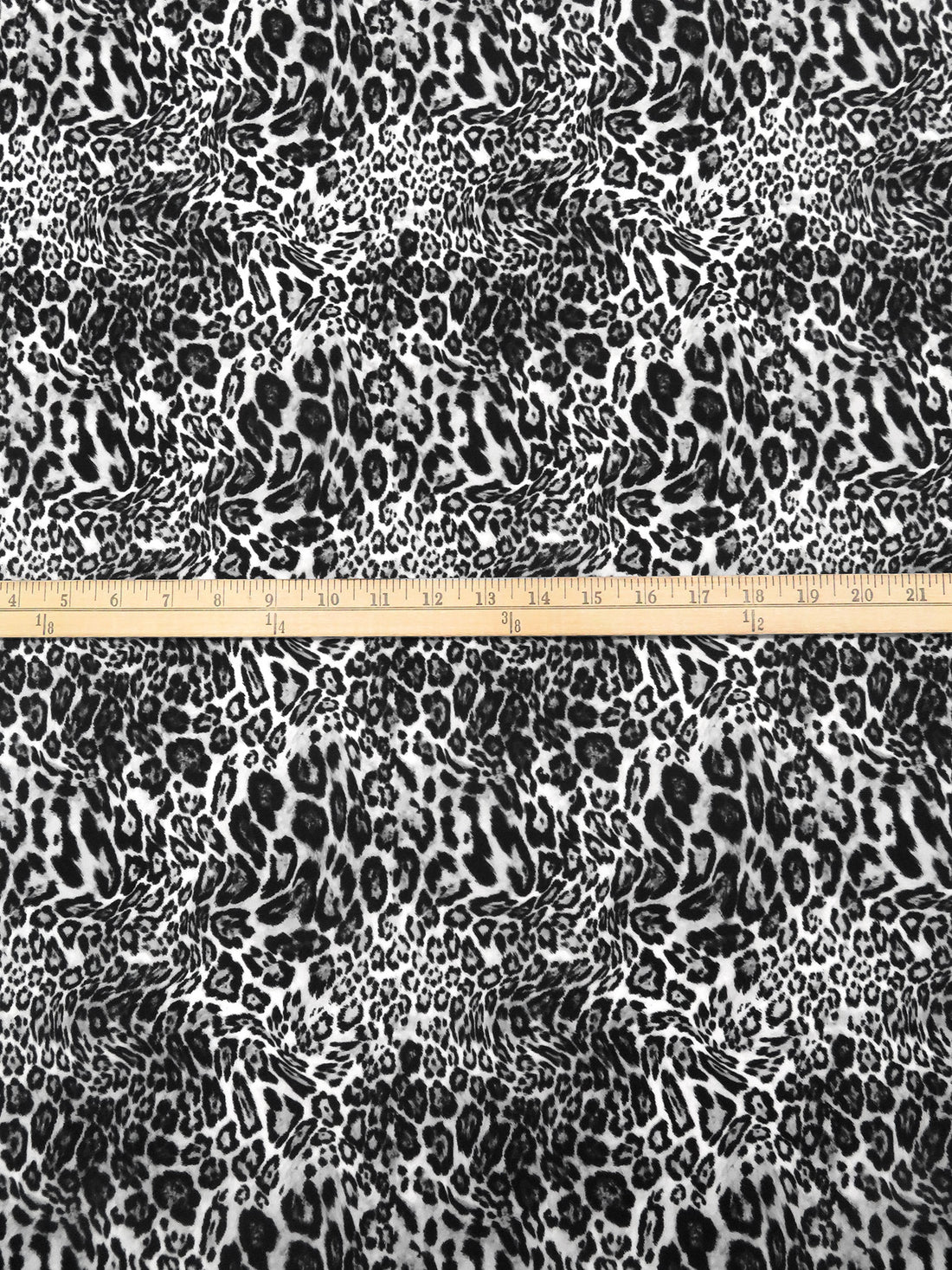 Black/Pastel Gray/Mid Gray Polyester/Lycra Leopard Print ITY Knit - NY Designer - 56W