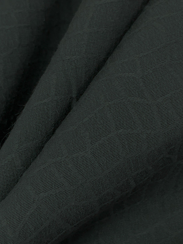 Woodland Gray Polyester/Cotton Wavy Crinkle Grid Weave Suiting - NY Designer - 60W