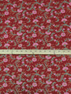 Crimson/Jade/Taffy Pink/Gold 100% Rayon Floral Foil Print Challis 53W