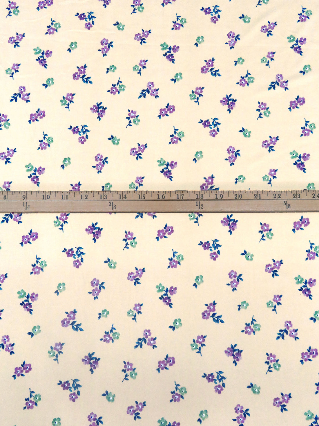 Wheat/Dark Blue/Dark Celadon/Multi Polyester/Lycra Small Floral Print Double Brushed Knit 60W