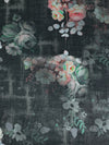 Darkest Charcoal/Old Rose/Pewter Blue/Multi 100% Cotton Grunge Floral Print Voile 54W