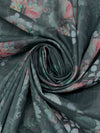 Darkest Charcoal/Old Rose/Pewter Blue/Multi 100% Cotton Grunge Floral Print Voile 54W