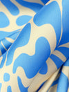 Vista Blue/Wheat 100% Polyester Abstract Floral Print Charmeuse - NY Designer - 58W