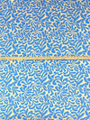 Vista Blue/Wheat 100% Polyester Abstract Floral Print Charmeuse - NY Designer - 58W