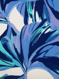 Cornflower/Aqua/White/Multi Polyester/Lycra Abstract Wave Print ITY Knit - NY Designer - 58W