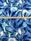 Cornflower/Aqua/White/Multi Polyester/Lycra Abstract Wave Print ITY Knit - NY Designer - 58W