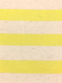 Yellow/Heathered Off-White Rayon/Lycra Horizontal Stripe Jersey Knit 56W