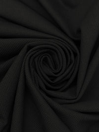 Black Polyester/Lycra Waffle Weave Double Knit 50W