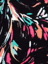 Black/Teal/Apricot/Multi Polyester/Lycra Abstract Brushstrokes Print ITY Knit - NY Designer - 58W