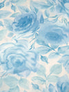 White/Pale Cerulean/Pastel Blue/Multi Polyester/Lycra Floral Print DTY Knit - NY Designer - 60W