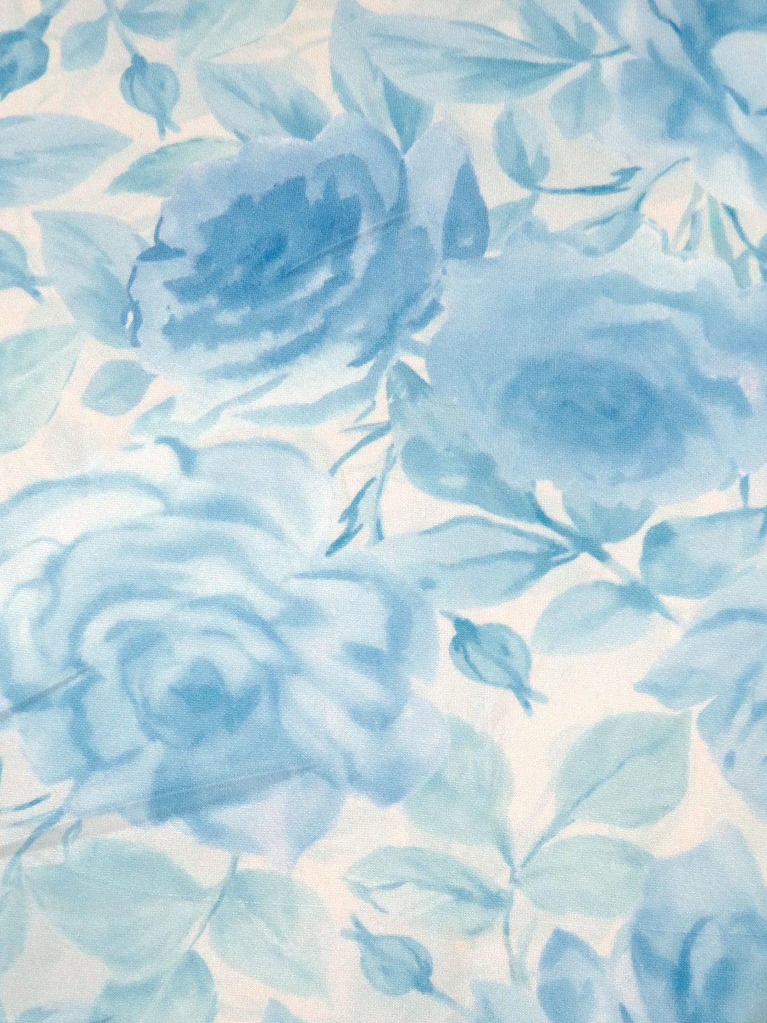 White/Pale Cerulean/Pastel Blue/Multi Polyester/Lycra Floral Print DTY Knit - NY Designer - 60W
