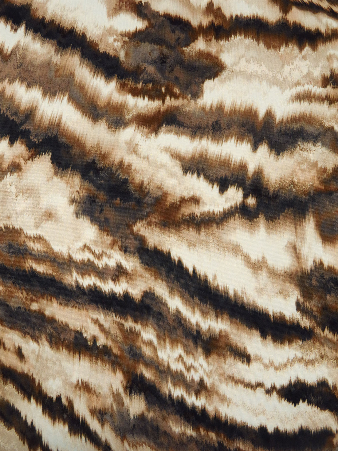 Wheat/Dark Brown/Black/Multi Polyester/Lycra Abstract Animal Print DTY Knit - NY Designer - 62W
