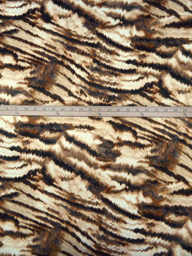 Wheat/Dark Brown/Black/Multi Polyester/Lycra Abstract Animal Print DTY Knit - NY Designer - 62W